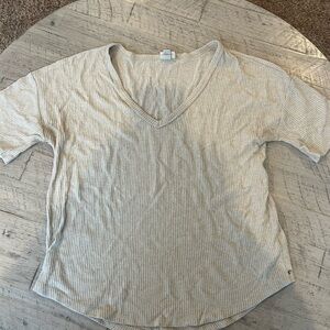a new day Light Gray Ribbed Top